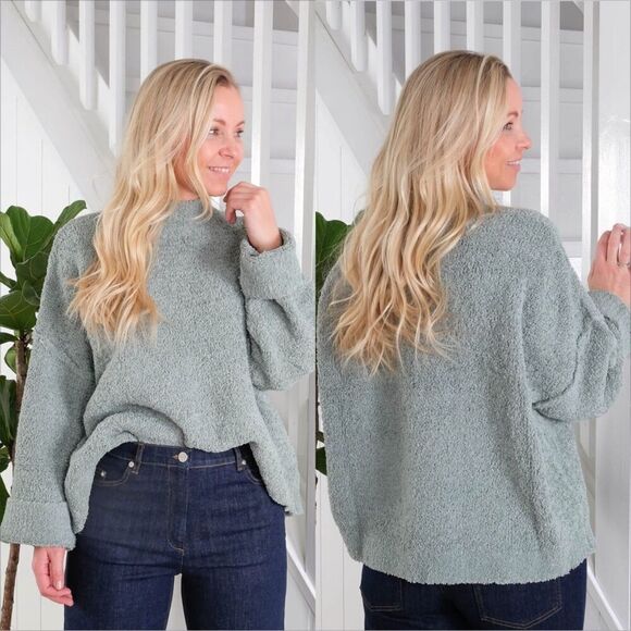 Holzweiler Sund Knit Sweater Size XS Light Teal Oversized Mock Neck Boxy - Picture 1 of 7